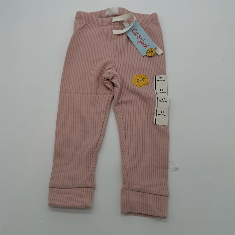Cat and Jack Girls 2T Pink Leggings Elastic Waistband NWT